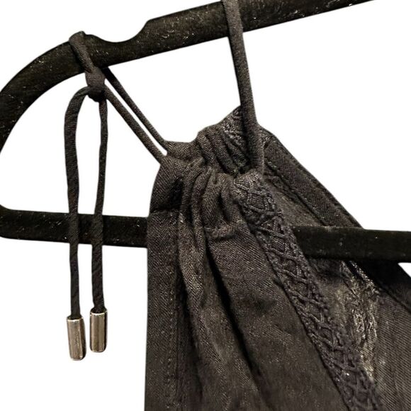 NWOT Bl^nk London Anthropologie Black Sleeveless Tie Shoulder Slip Dress Small S - Picture 3 of 10